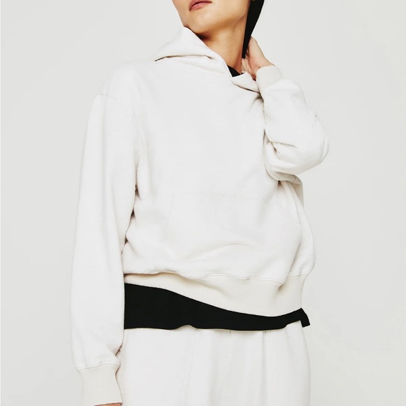 NWT AG Jeans Adriano Goldschmied Nova Cotton Vintage Hoodie Moflog Light Gray XS - Picture 7 of 13